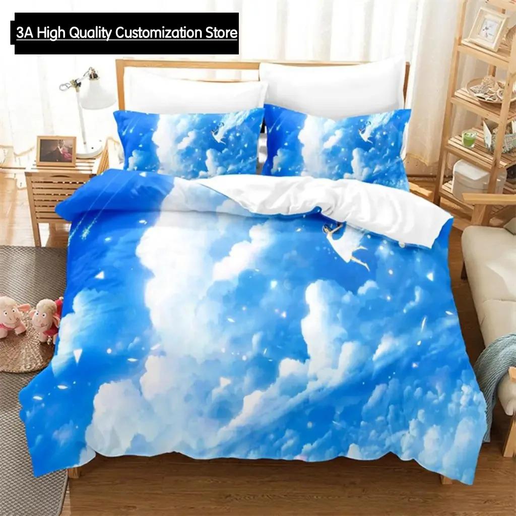 Comforter Blue Sky Scenery Queen Bedding Set Kids Bedding Digital Printing King Size
