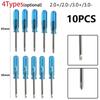 10 Stück Mini 2/3mm Flachschlitz Kreuzschlitz Kleiner Schraubendreher für Handy Box 360 Wireless Controller Reparatur Öffnen