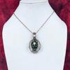 Evil Eye Faceted Zambian Emerald Pendant Copper Wire Wrapped Gemstone Jewelry