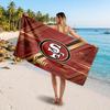 San Francisco 49ers Customized Name Text Beach Towel, Soft Absorbent Towel Beach Pool Travel Personal Gift