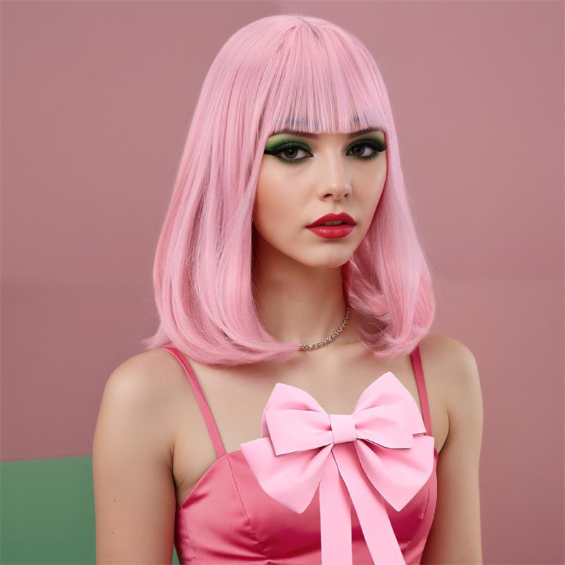 Short Wigs for Women Synthetic Hair Cosplay Wig with Bangs Straight Anime Movie Costume Party Halloween Wig Drag Queen