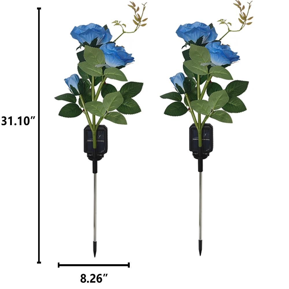 Solar LED Rose Light Outdoor Waterproof Yard Lamp LED Artificial Flower Light Courtyard Landscape Light Garden Decoration