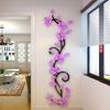 Romantic Floral Wall Decor Home Art Decor Removable Decal 3D Rose Flower Rattan Wall Stickers for Office Bathroom Living Room