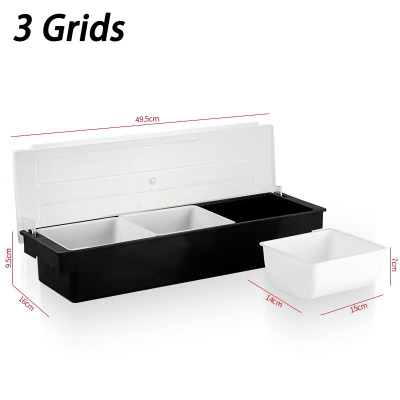 

Fruit Box Condiment Container 4-6 Grids With Lid Large Capacity Bar Divided Fruits Bowl Household Seasonin Box Food Storage