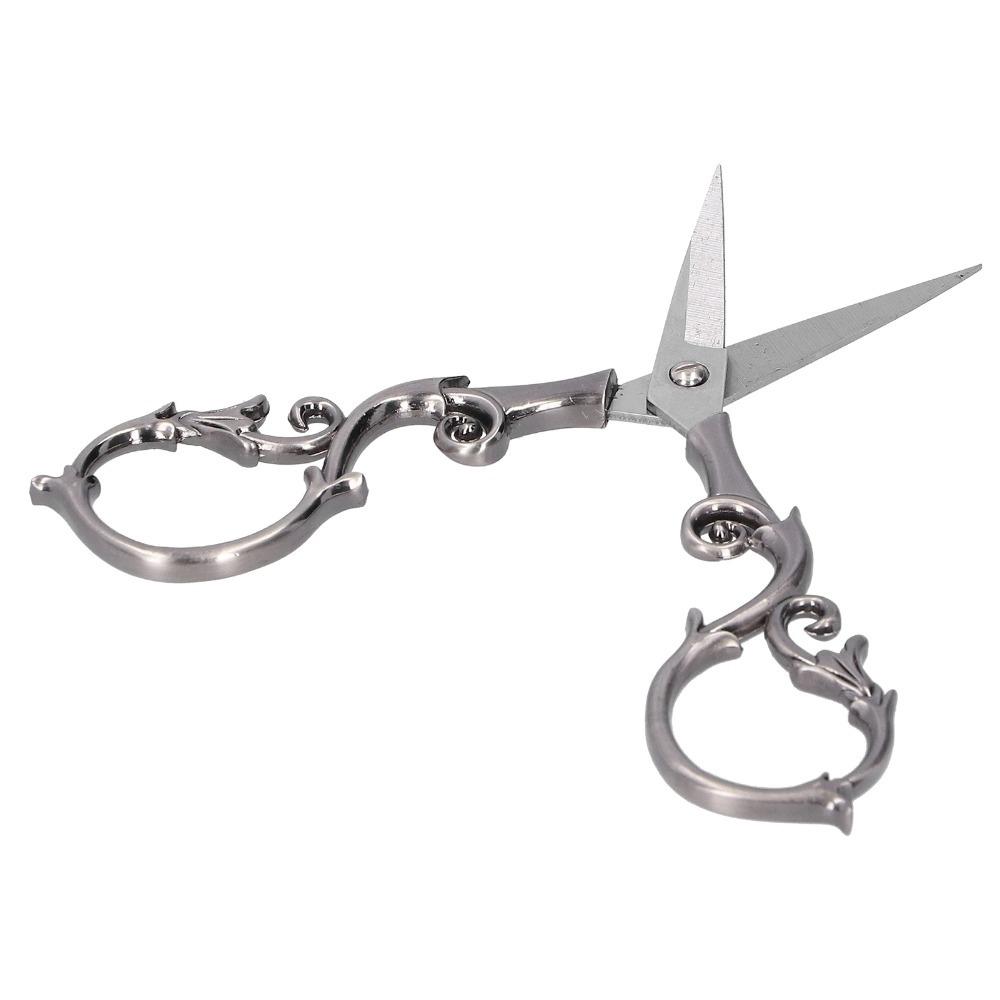 Retro Scissors Stainless Steel Gourd Shape DIY Vintage Small Embroidery Cutting ToolsGray Silver