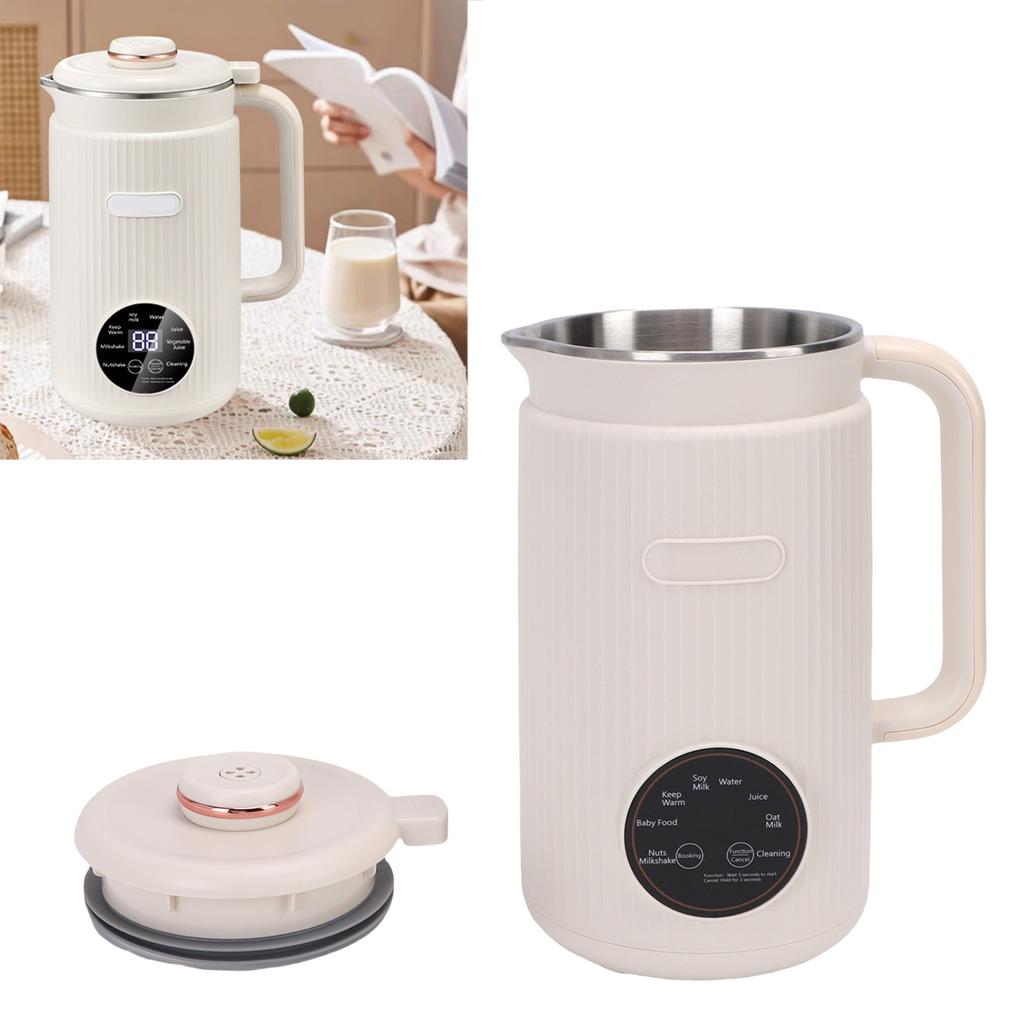 Soybean Milk Machine 1.2L 40oz Large Capacity Stainless Steel Automatic Nut Milk Maker White