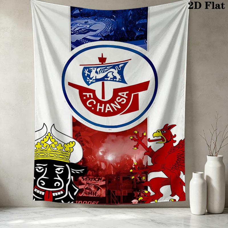 Fc Hansa Rostock Wall Tapestry Aesthetic Wall Hanging Printed Fabric Blanket Decorative Tapestries For Bedroom Living Room Home Decor