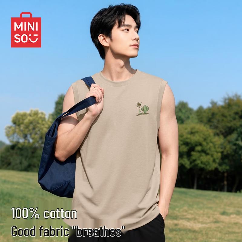 MINISO Men's American Retro Cotton Tank Top