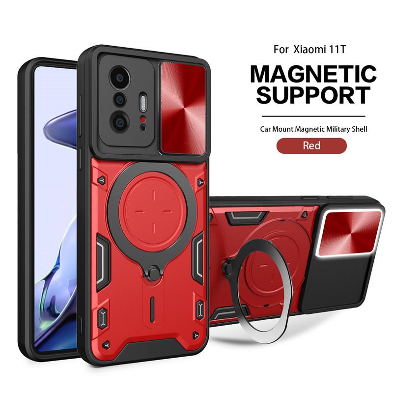 Do Xiaomi Mi 11T Mi 11T Pro Etui Pancerne Odporne Na Wstrząsy Przesuwane Etui Na Obiektyw Do Mi11T Mi 11T Pro Magnetyczny Uchwyt Samochodowy Pierścień Stojak Pokrowiec