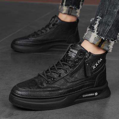 High-top Board Shoes Autumn New Platform Zipper Sports Shoes Trend College Style Men's Youth Casual Shoes Men's Shoes