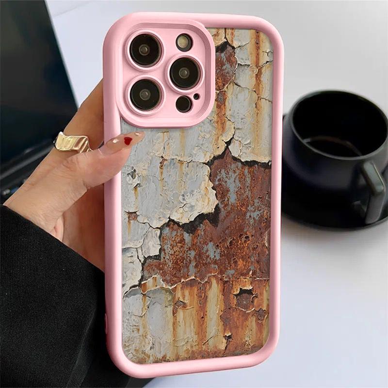 Retro Rusty Iron Phone Case For Samsung S24 S23 S22 Ultra Plus S21 A55 A54 A53 A52 A25 A15 A14 5G Soft Anti Drop Cover