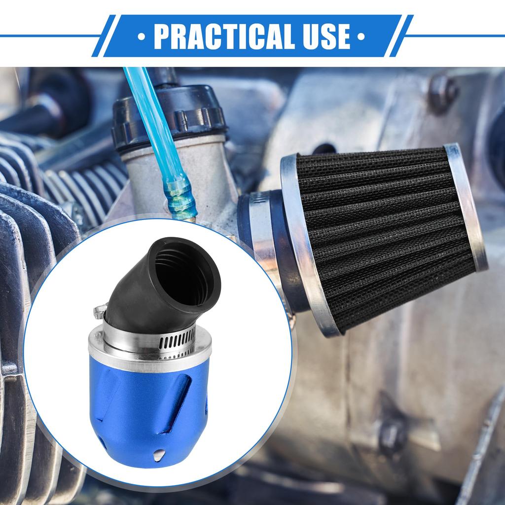 VekAuto Motorcycle Air Air Filter 35mm ID 90x60mm for Motorcycle ATV Durable Aluminum Alloy Blue