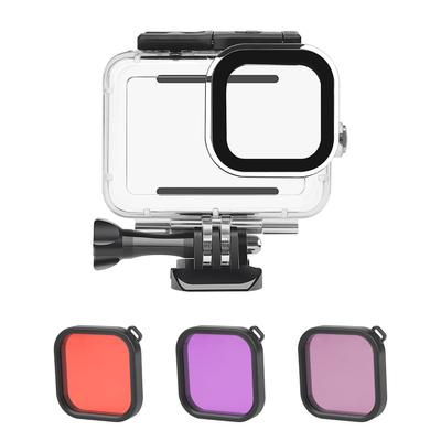 Action Camera Waterproof Case + Red Pink Purple Filter Set Replacement for GoPro Hero 9 GoPro Hero