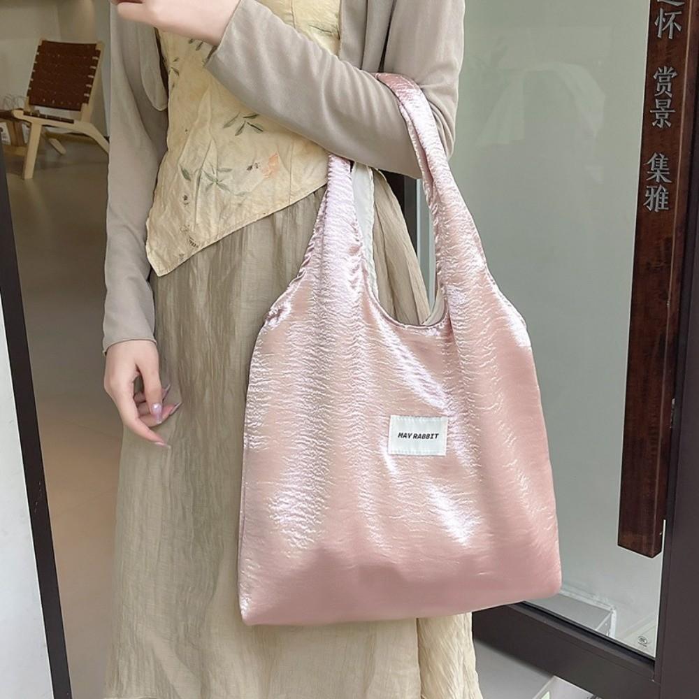 Elegant Simple Shoulder Bag Luxury Underarm Shopping Bag Fashion Design Satin Silk Tote Bag  Girls