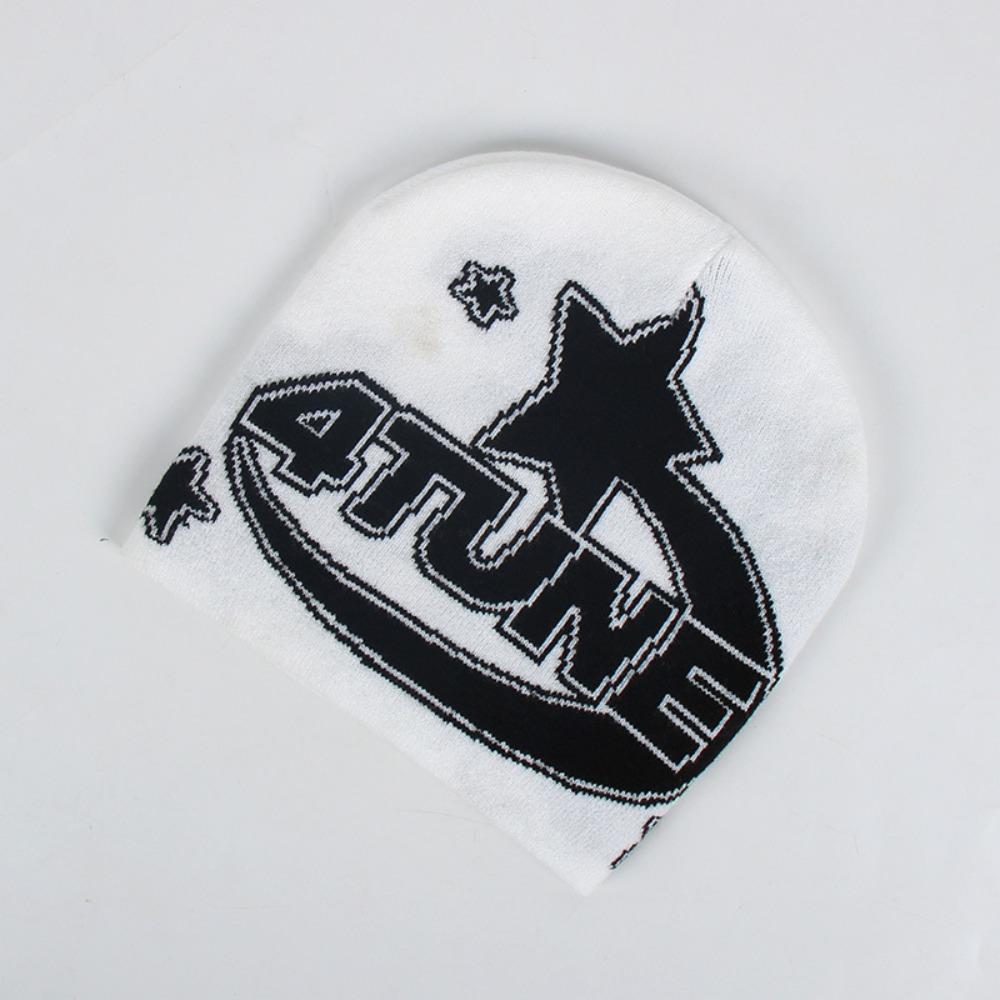 Elastic Beanies Cap Thickened Jacquard Hat Fashion Knitted Hat  Men Women