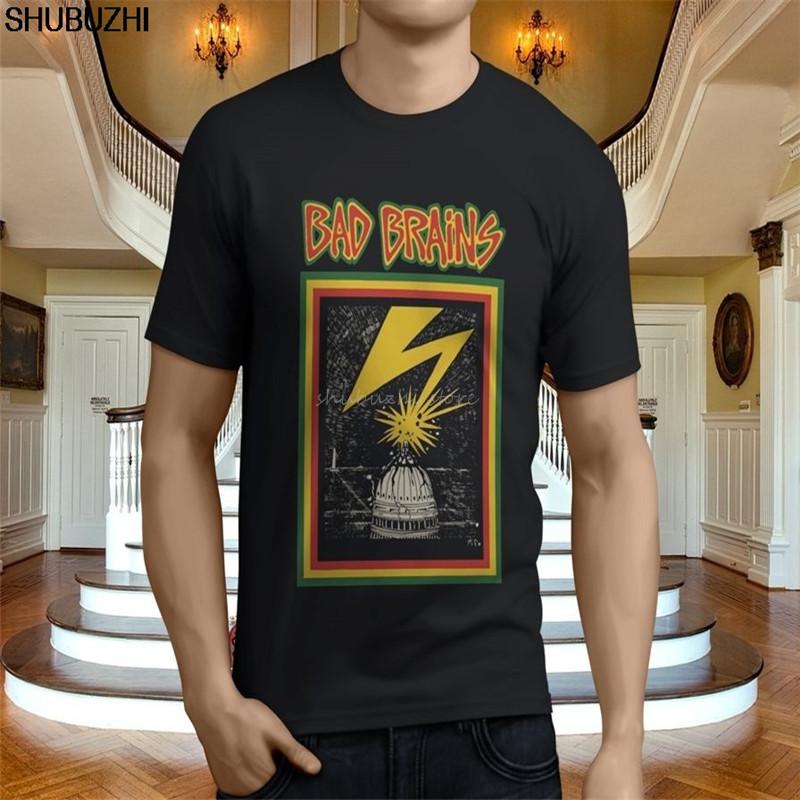 Order T Shirts Short Sleeve Men Printing Popular Bad Brains Hard Punk Rock Band ONeck Shirt sbz4344 S