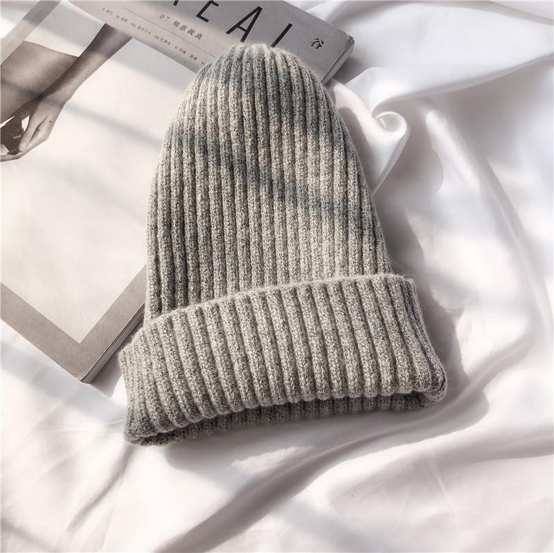 Hat Women's Autumn and Winter Versatile Solid Color Casual Student Knitted Wool Hat New Thermal Hat