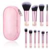 Modiq Mini Travel Makeup Brush Set - 10 Pcs Travel Friendly Brushes with Pouch, Portable & Complete On-the-Go Cosmetic Brush Kit for Effortless, Fl