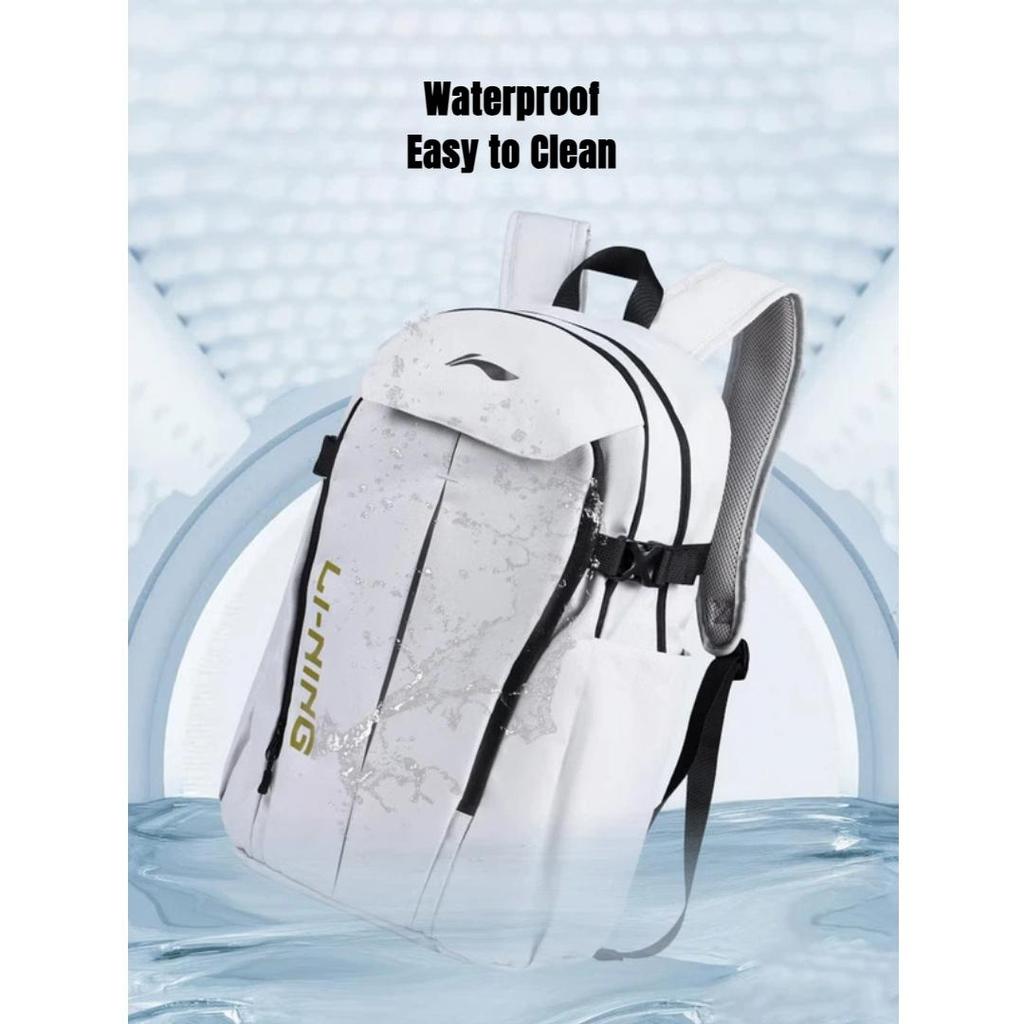 Li-Ning Travel Backpack, Large Capacity, Sport Bag, Hiking Backpack, Gray, 24L