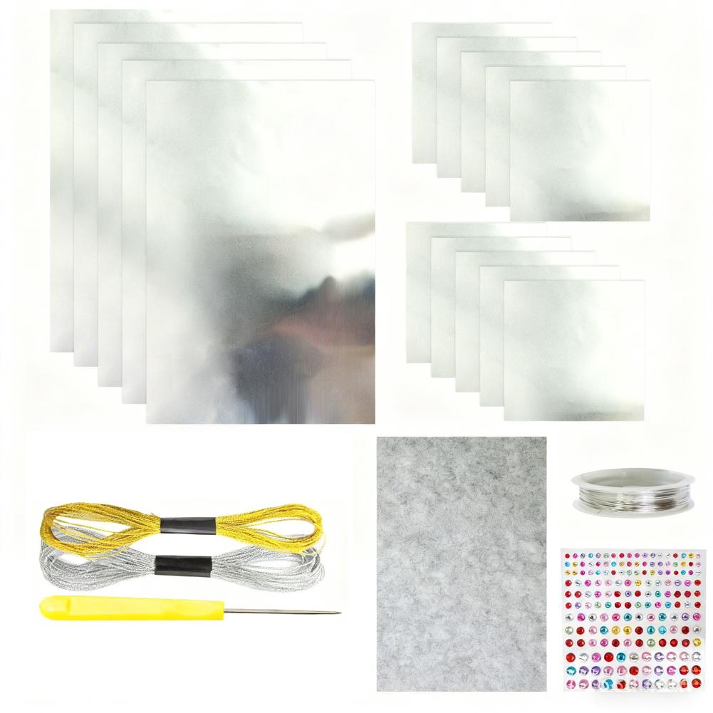 Extra-Thick Gold & Silver Artistic Embossed Paper DIY Gold & Silver Decorative Hanging Ornaments Set Foil Paper