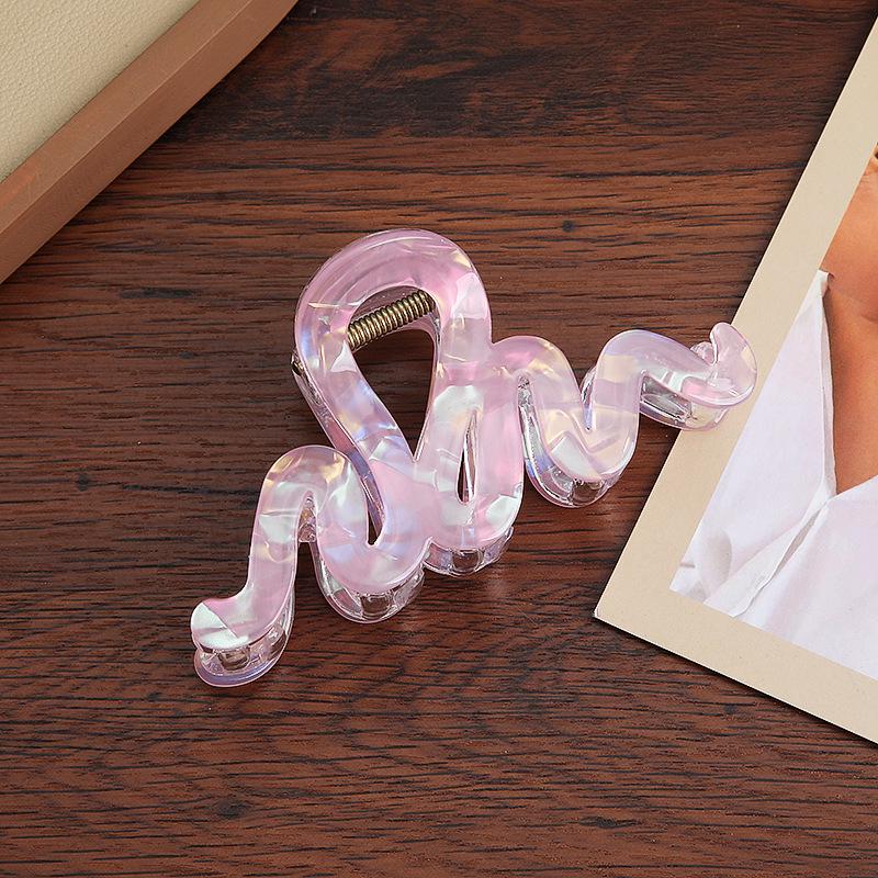 

Акриловый желеобразный цветной волнистый зажим для волос - дизайн русалки радужный/фиолетовый