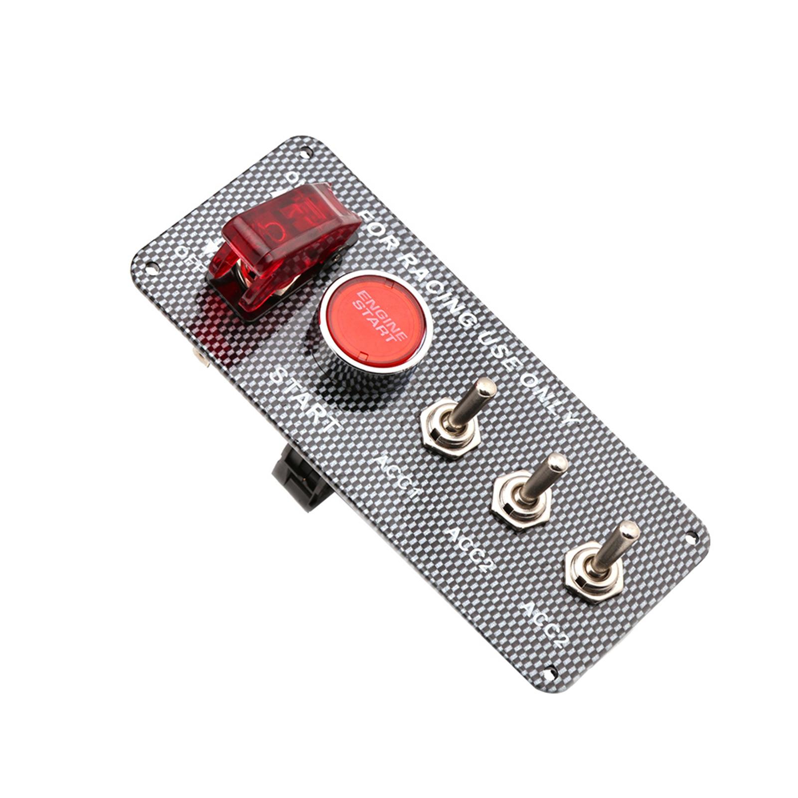 

Toggle Switch Ignition 5 in 1 12V 40A Carbon Fibre Panel Start Ignition Kit for Car Truck