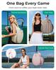 Sac à dos cabas polyvalent pour Pickleball et Tennis – Motif pied-de-poule élégant avec compartiment dédié pour chaussures, Sac de sport imperméable pour hommes et femmes moins