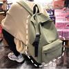 Schoolbag Schoolbag Backpack High Value Lightweight Girls Backpack Solid Color Junior High School Student Schoolbag Large Capacity Casual Backpack