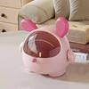 Cute Rabbit Desktop Waste Bin With Lid Large Capacity Sundries Organizer Home Office Desktop Ornament Multifunction Storage Box