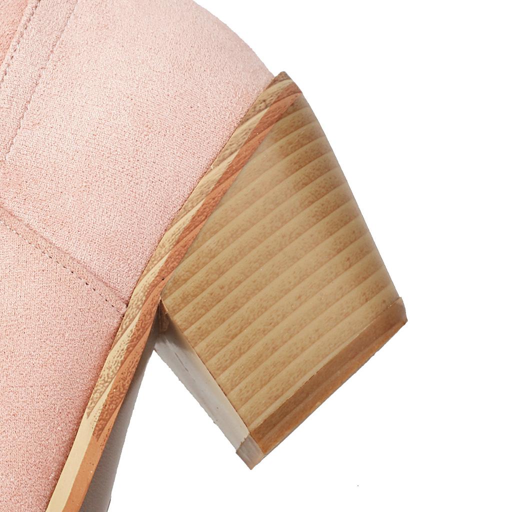 Women Ankle Slouch Boots Cowboy Western Booties Cowgirls Flock Slip On Fall Winter Shoes