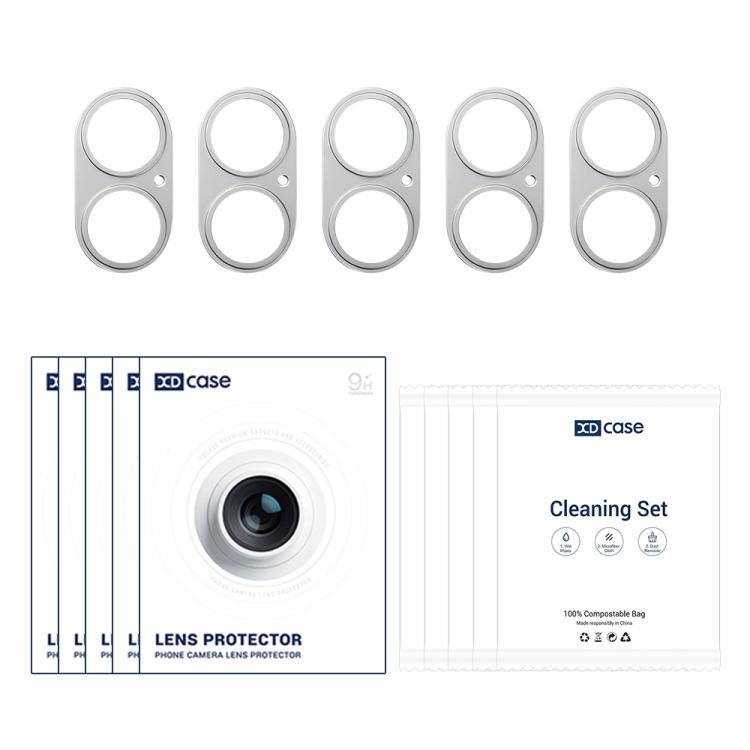 5Pcs Titanium Alloy Hollow Camera Lens Protector for iPhone 17, Anti-Scratch Anti-Fouling Aluminum Alloy Lens Cover Full Wrap Protective Film