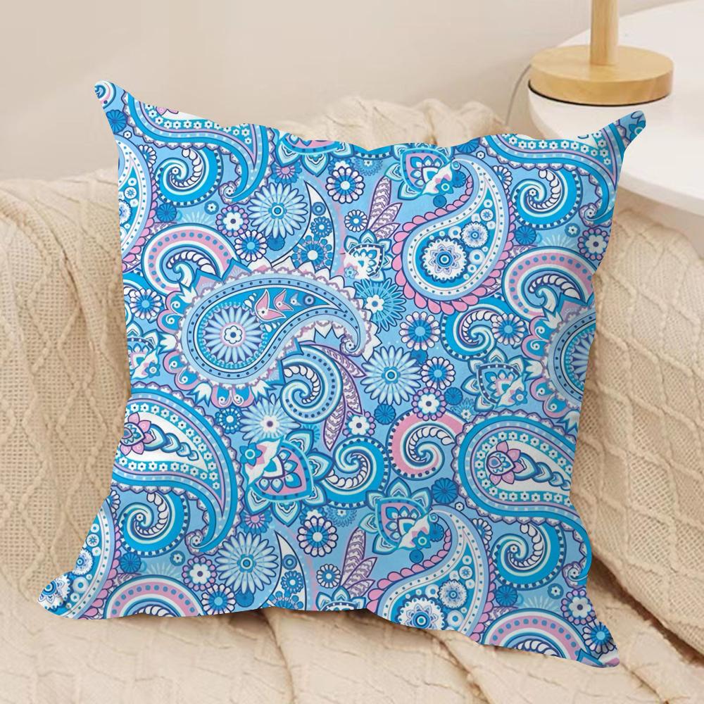 Painted Design PPaisleyS ART Cushion Cover Short Plush Doublesided Print Square Throw Pillow Covers Sofa Home Cushion Decor
