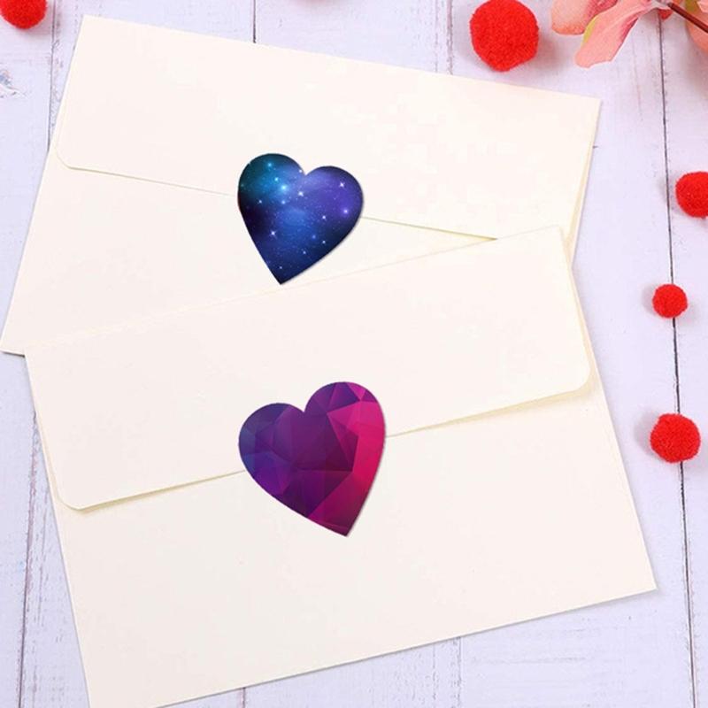 500 Stück Valentinstag Herzform Aufkleber 1 Zoll Klebeetikett 25mm Valentinstagsaufkleber für Verpackungsdekoration