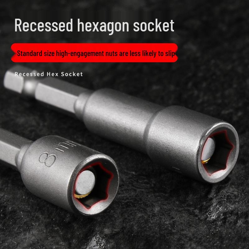 Strong Magnetic 8mm Electric Drill Hex Socket Set with Hex Shank for Self-Tapping Screws