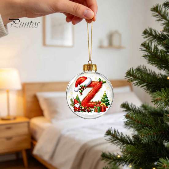 Winter Holiday Party Supplies 26?Letter Acrylic Christmas Ball Ornament, 3D Crystal Style Alphabet Decorative Ornaments for Fireplace Hanging