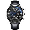 Men'S Watch Strap Date Luminous Quartz Watch Non-Mechanical Trinocular