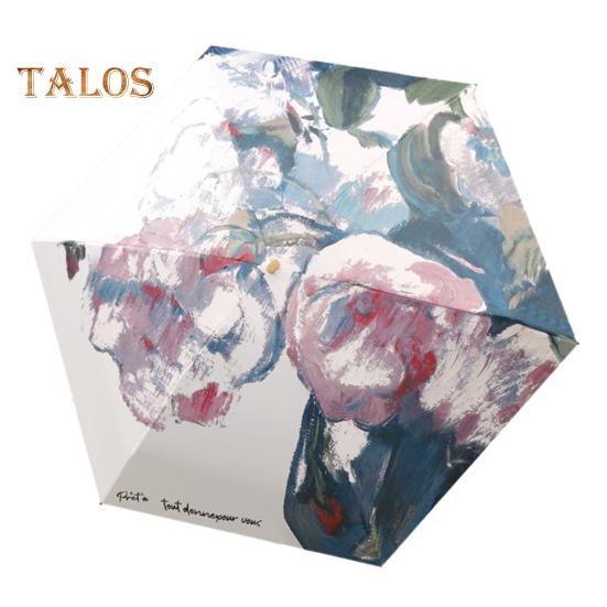 

Складной зонт с стержнями из черного металла и спицами из стекловолокна, цветочный узор, легкий ветроустойчивый зонт B