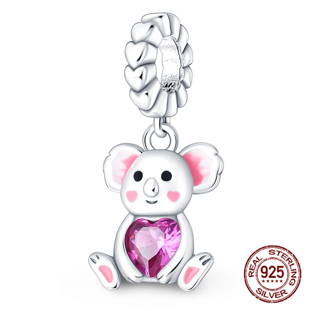 925 Sterling Silber Lila Perlen Blume Schmetterling Hänge Charm Passend 4MM Lochdurchmesser Armband Halskette 925 Schmuck Geschenkherstellung