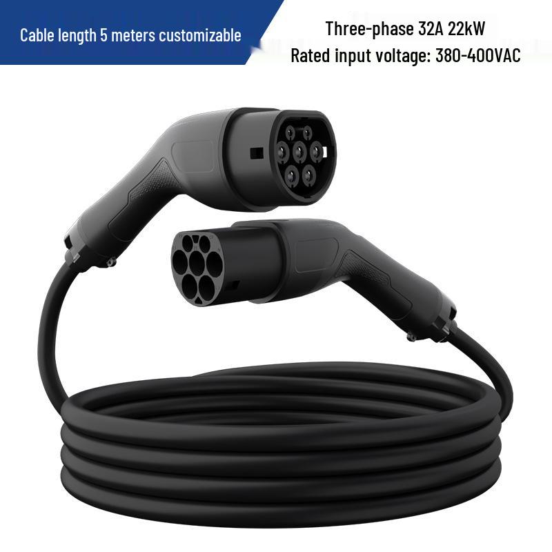 

European Standard Type 2 Charging Cable: Portable, Three-Phase, Double-Head, Male-Female Extension.