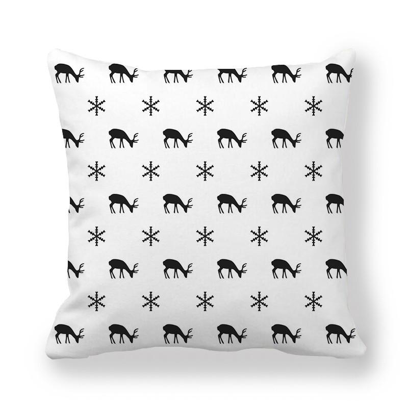 Creative And Unique Christmas Deer Digital Printing Short Plush Pillow Covers For Car Sofa Office Cushion Cover Home Goods