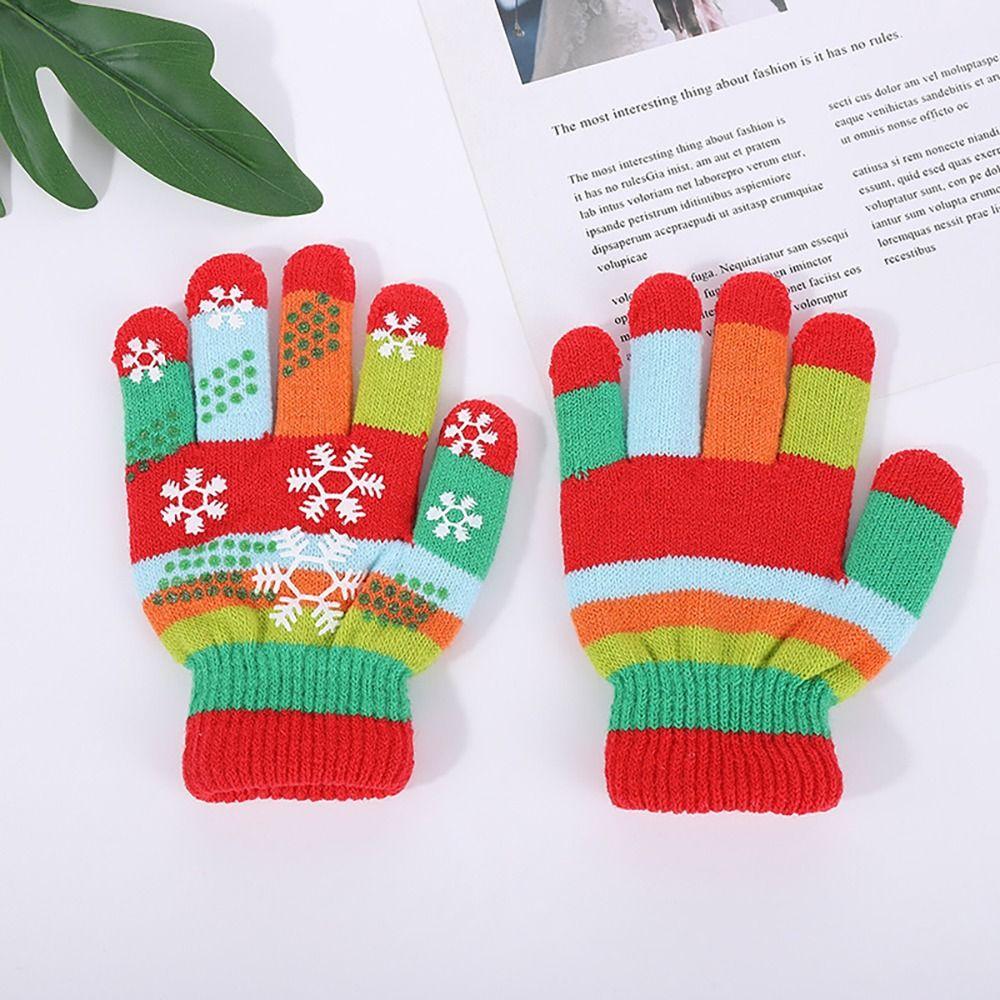 Knitted Knitting Mittens Thick Mitten Lovely Winter Warm  Boys Girls