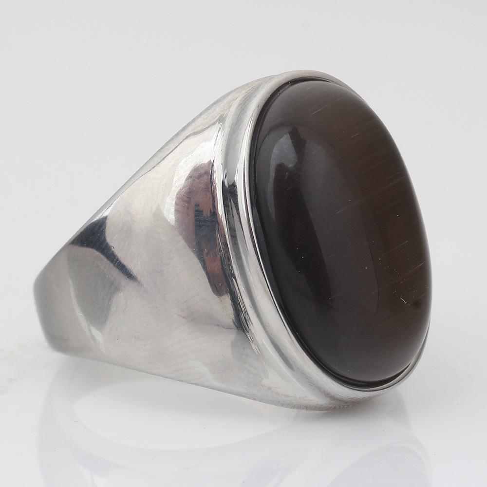 European & American Retro 16MM Diamond Stainless Steel Thumb Ring - Fashionable Personality Accessory for Women