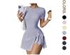 Women's Casual Yoga & Sports Skirt - Spring/Summer Beautiful Back Two-Piece for Golf & Tennis