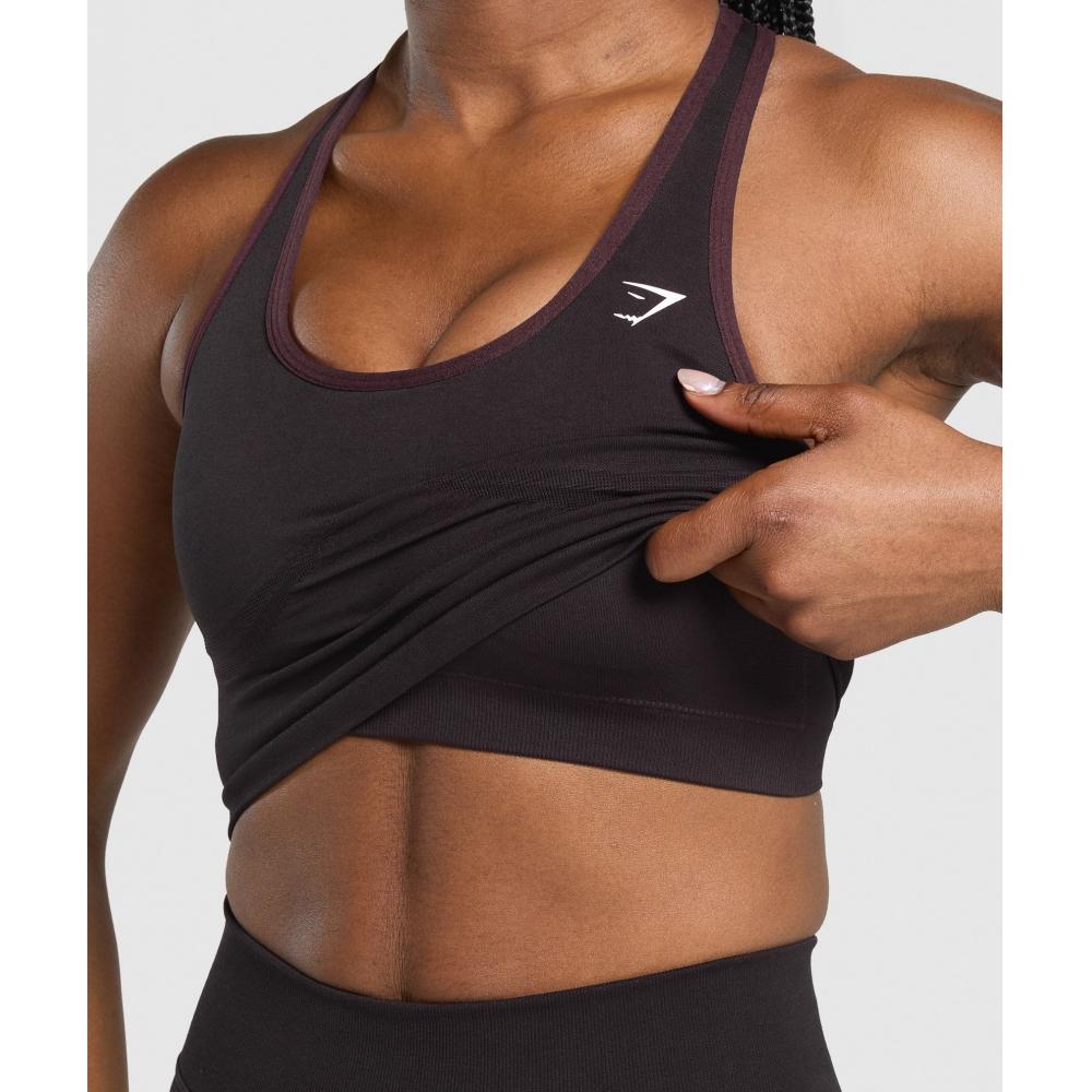 Gymshark Lift Seamless Midi Tank With Shelf Depth Purple Black Marl B2c9q Pb1l