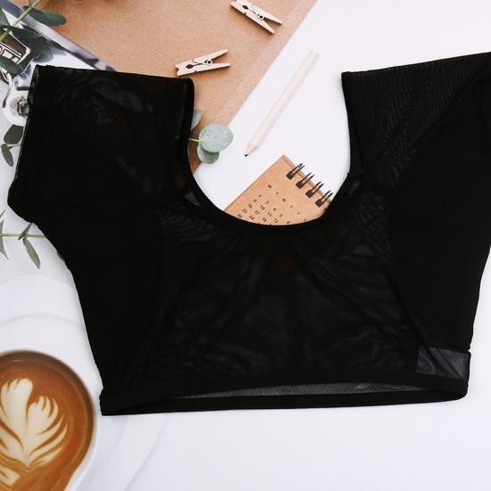 Svettevest for kvinner under armene Gjennomsiktig armhule Svettesikre skjorter Omslagsstil Hurtigtørkende svetteabsorberende vest for kvinner Jenter Damer