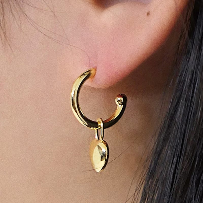 ALLJEWELRIZE HIDDEN FRESHNESS EARRINGS_gold (PEACH)