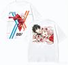 New Arrival Breathable Loose Harajuku Streetwear Unisex Anime T-shirt for DARLING in the FRANXX T-shirt