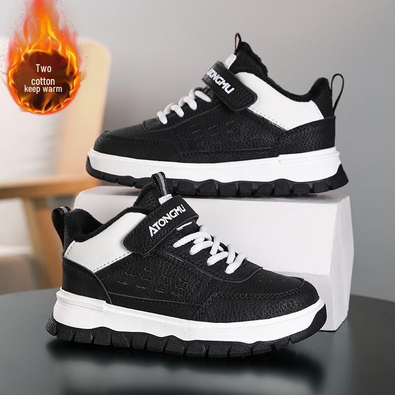 Boys' Fleece-Lined Waterproof Non-Slip Winter Sports Shoes for Mid-to-Big Kids 2025