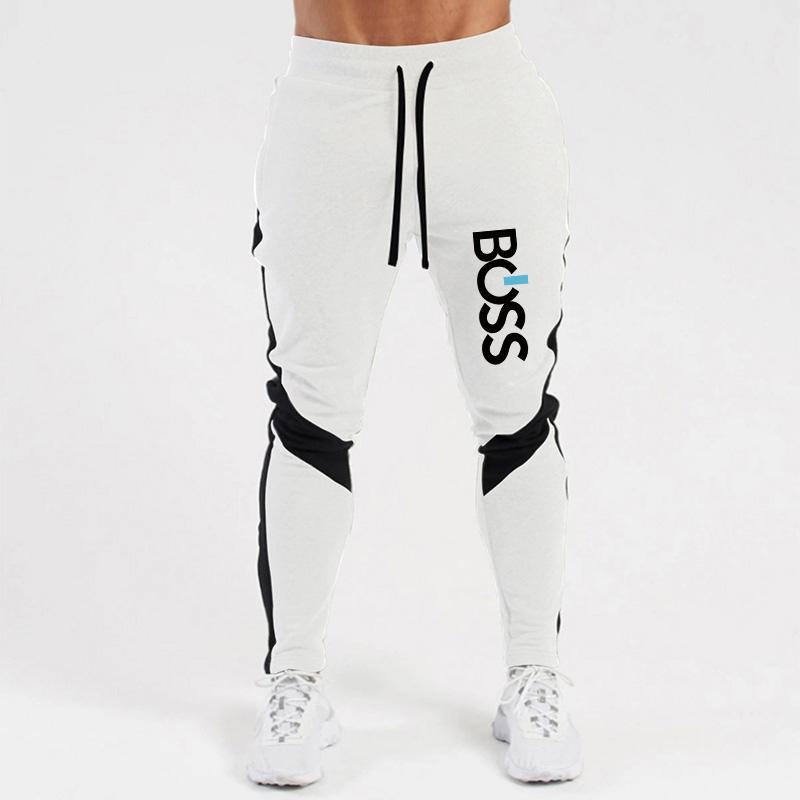 

Новые мужские осенне-зимние повседневные брюки со спортивными штанами с принтом букв, мужские штаны, джоггеры, длинные штаны XXXL белый