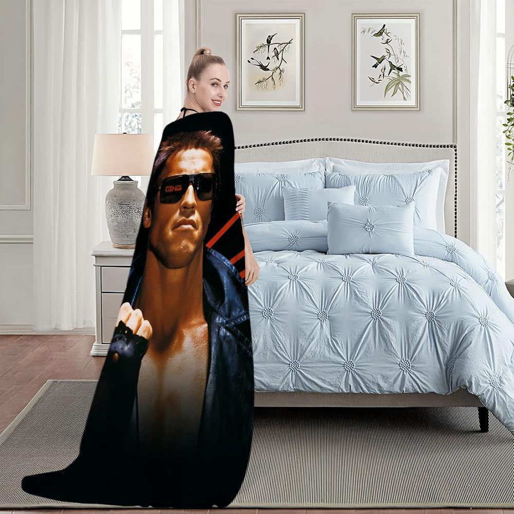 Coperta Morbida Film Commando di Schwarzenegger Tappeto Morbido per Pisolino su Divano per Soggiorno Caldo Ufficio Camera da Letto Compleanno Casa Viaggio Regali per Bambini